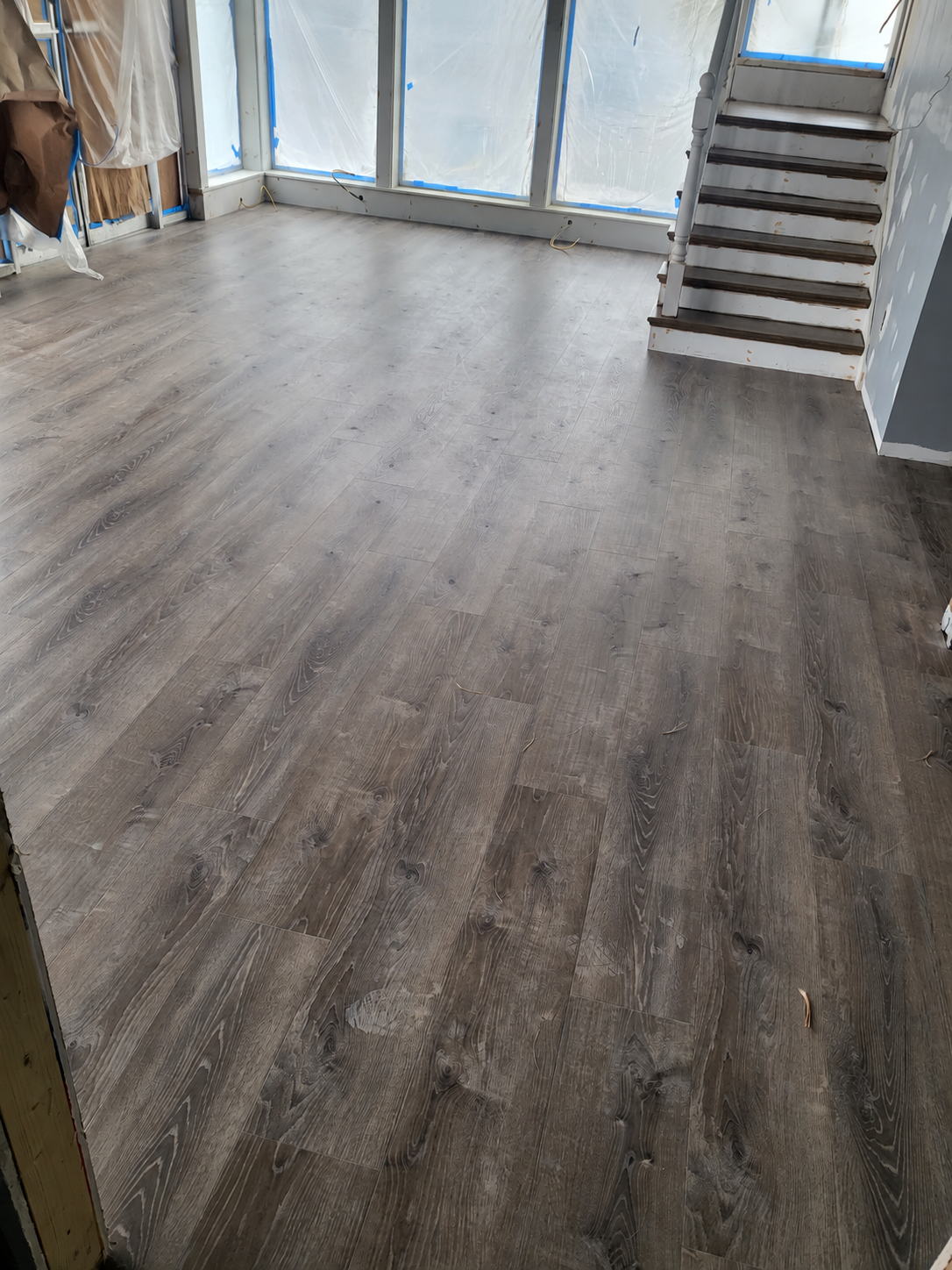 Gray luxury vinyl plank flooring — I&P Flooring project